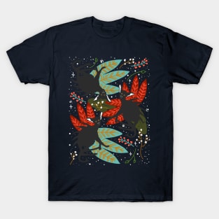 Chupacabra Cryptid Pattern On Dark Background T-Shirt